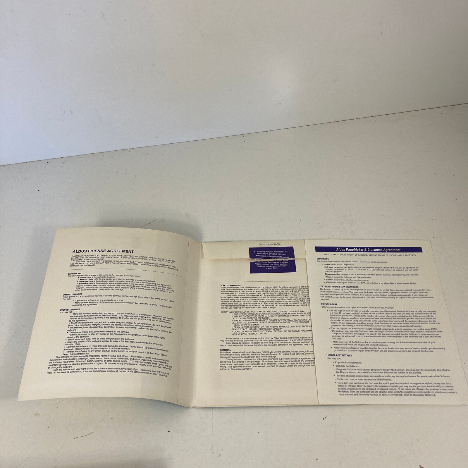 Aldus PageMaker Version 4.00 For Apple Macintosh 3.5″ Floppies 1990