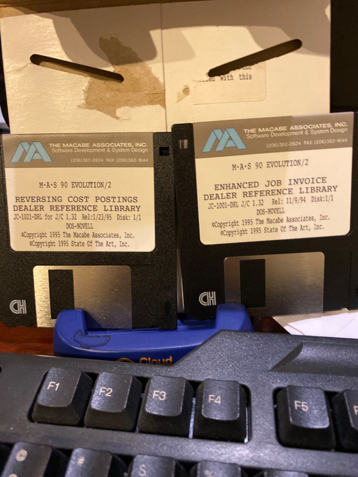 VINTAGE New And Unused MAS90 Evolution/2 Job invoice and Reverse cost postings.