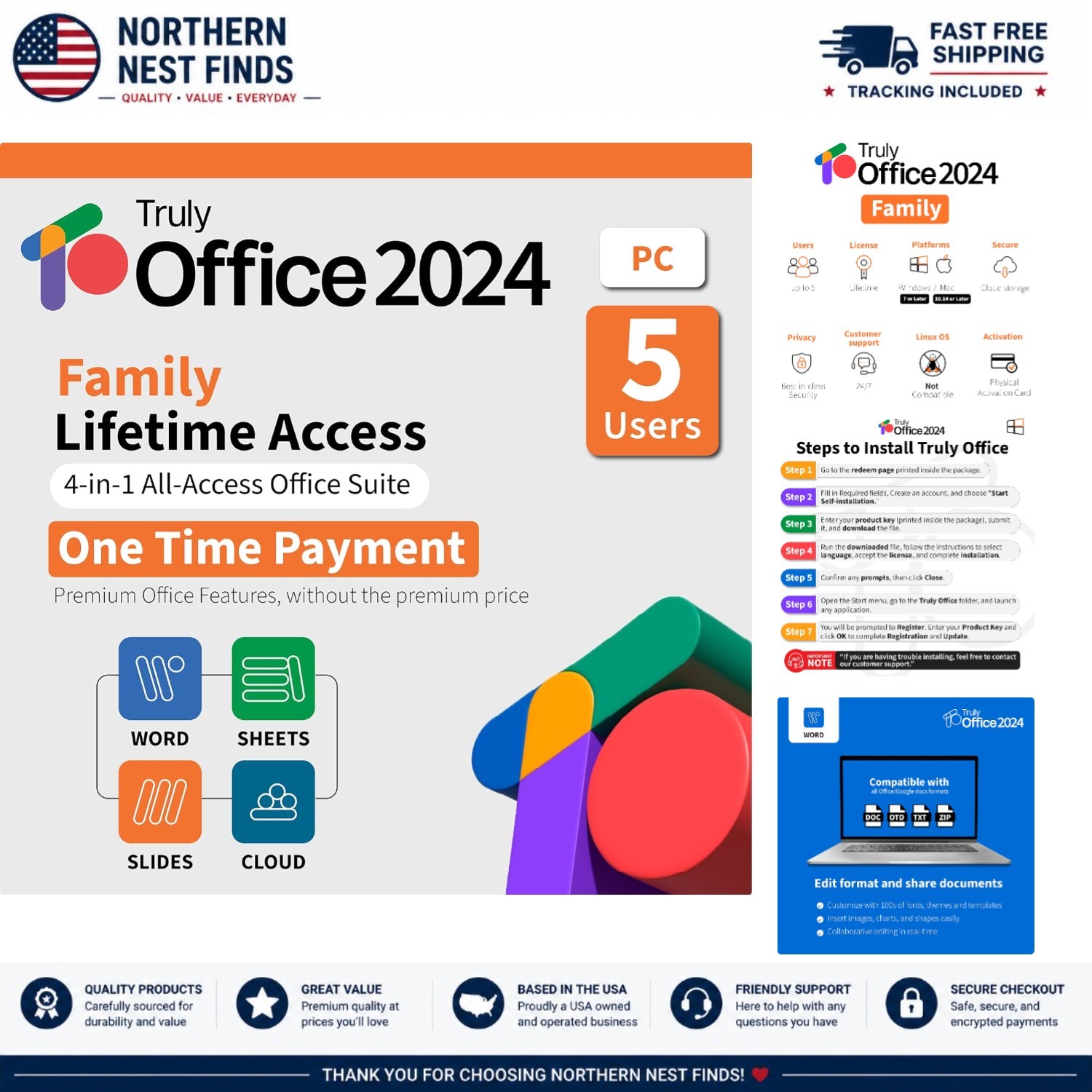2024 Lifetime License for 5 Users: All-in-One Suite with Cloud & Office Access