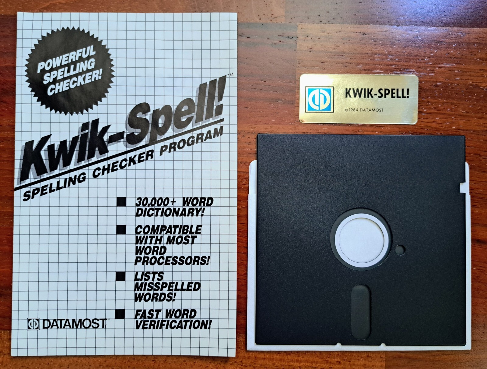 Kwik-Spell!, Datamost, Commodore, 1985, Diskette, Vintage Spell Check Software