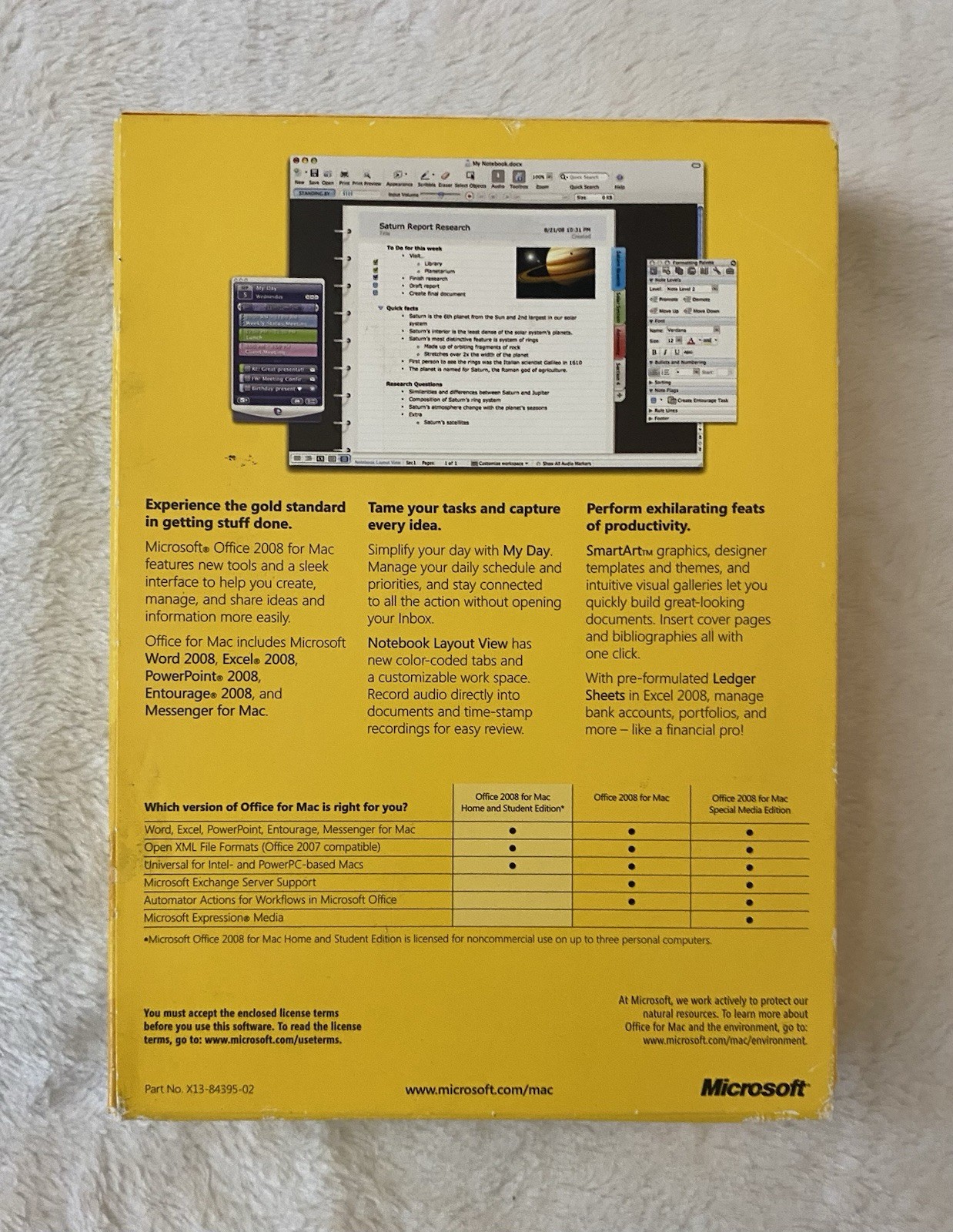 Microsoft Office Mac 2008 Home & Student Edition With Product Key ~ As-is
