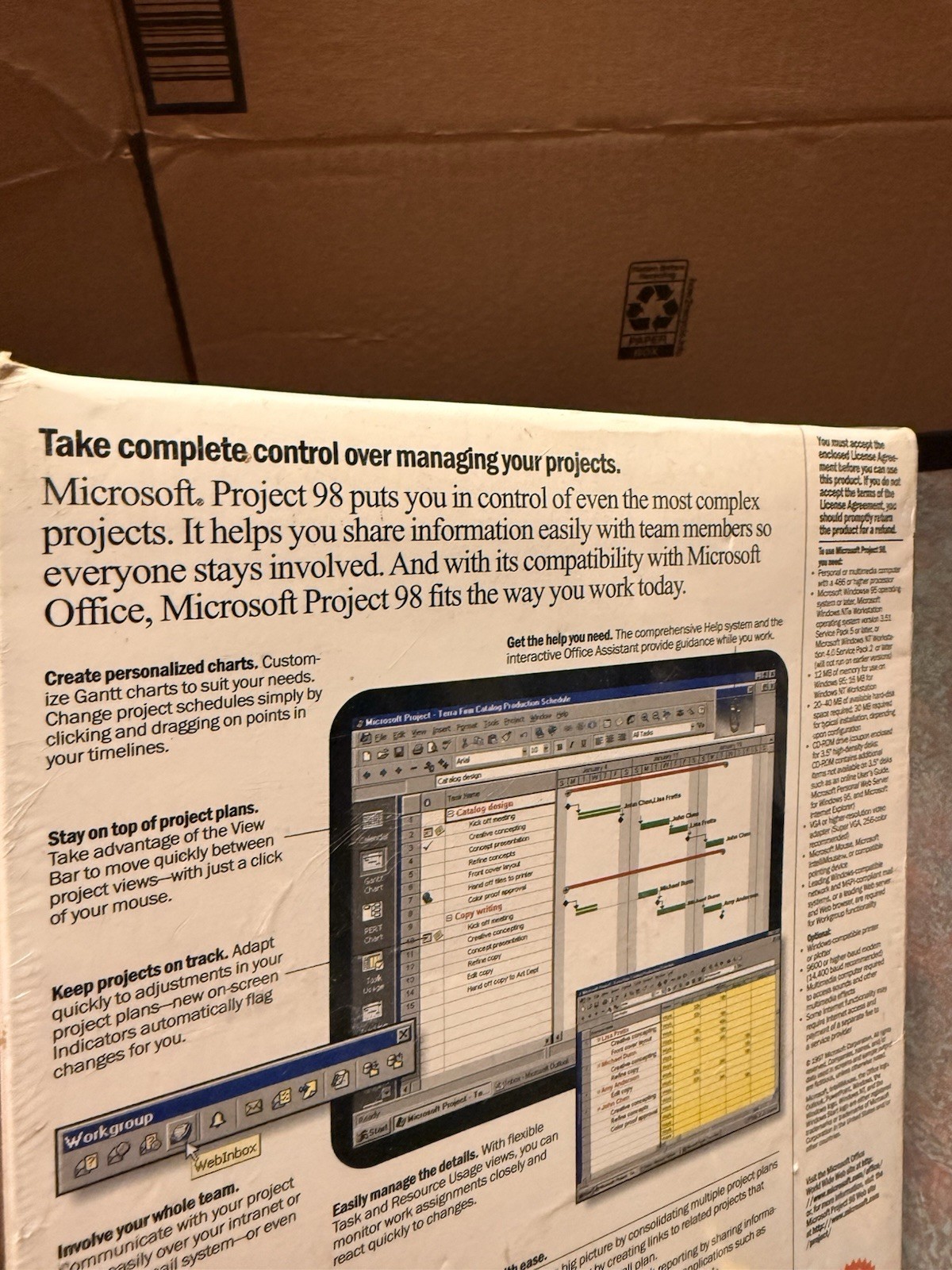 Microsoft Project 98 Full Version For PC Factory Sealed in Retail Box NEW