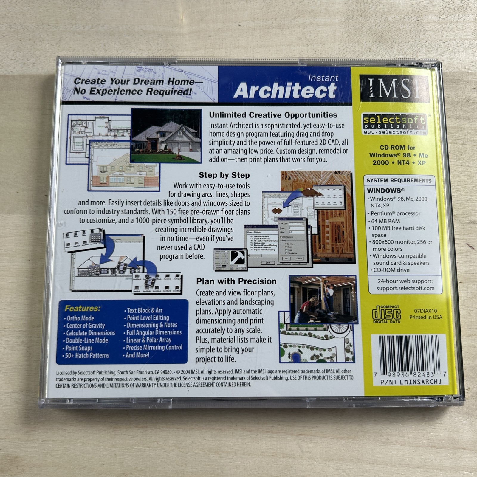IMSI Instant Architect CD-ROM Software for Windows 98 Me 2000 NT4 XP Home Design