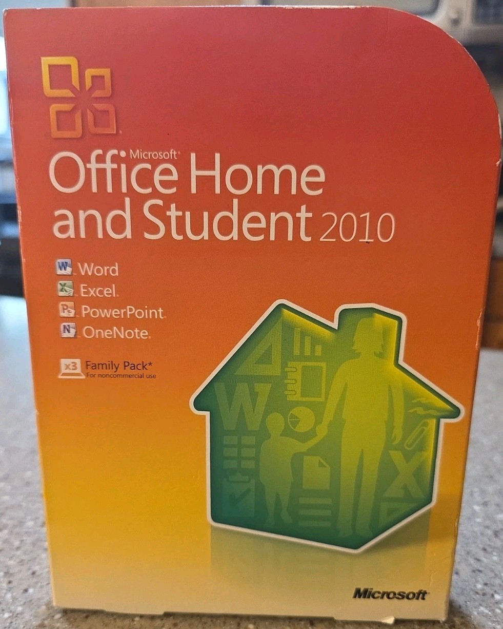 Microsoft Office Home and Student 2010 Software for Windows w/Product Key