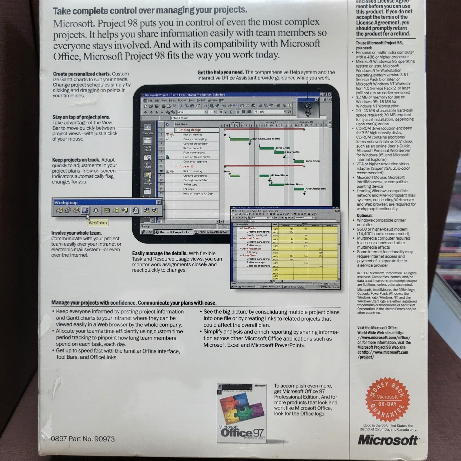 Microsoft Project 98 Upgrade _ Retail Box