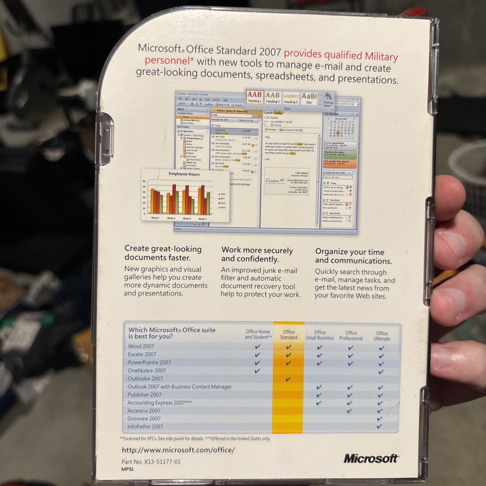 Microsoft Office Standard 2007 Military Edition W/ Product Key & COA -NEW SEALED