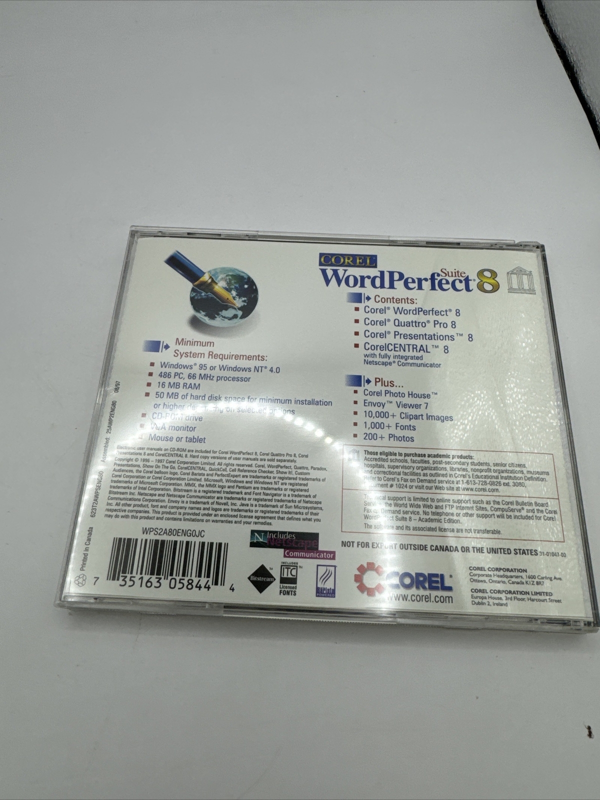WordPerfect office suite 8 for windows 95 H6
