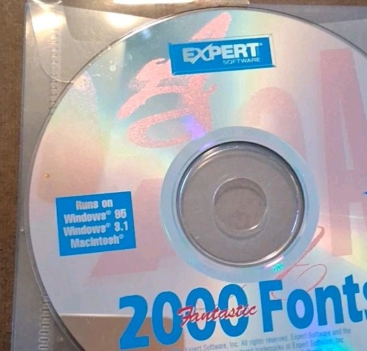 Vintage 1998 Expert Software 2000 Fantastic Fonts