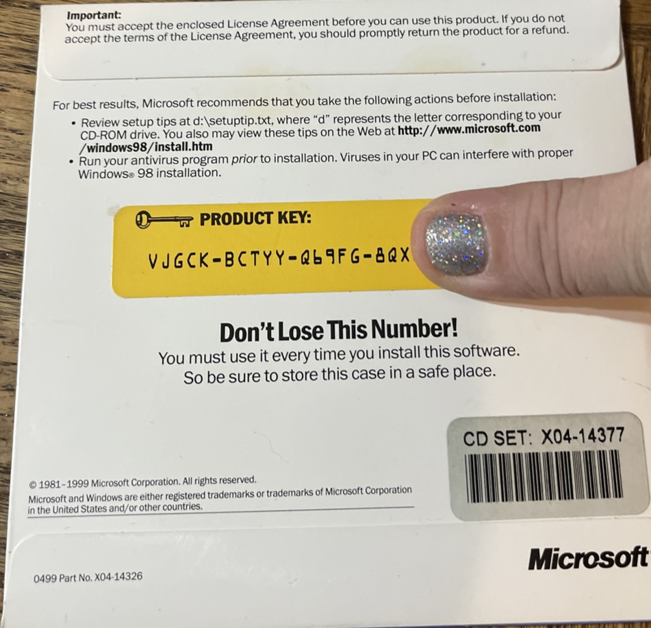 Microsoft Windows 98 Upgrade PC Software