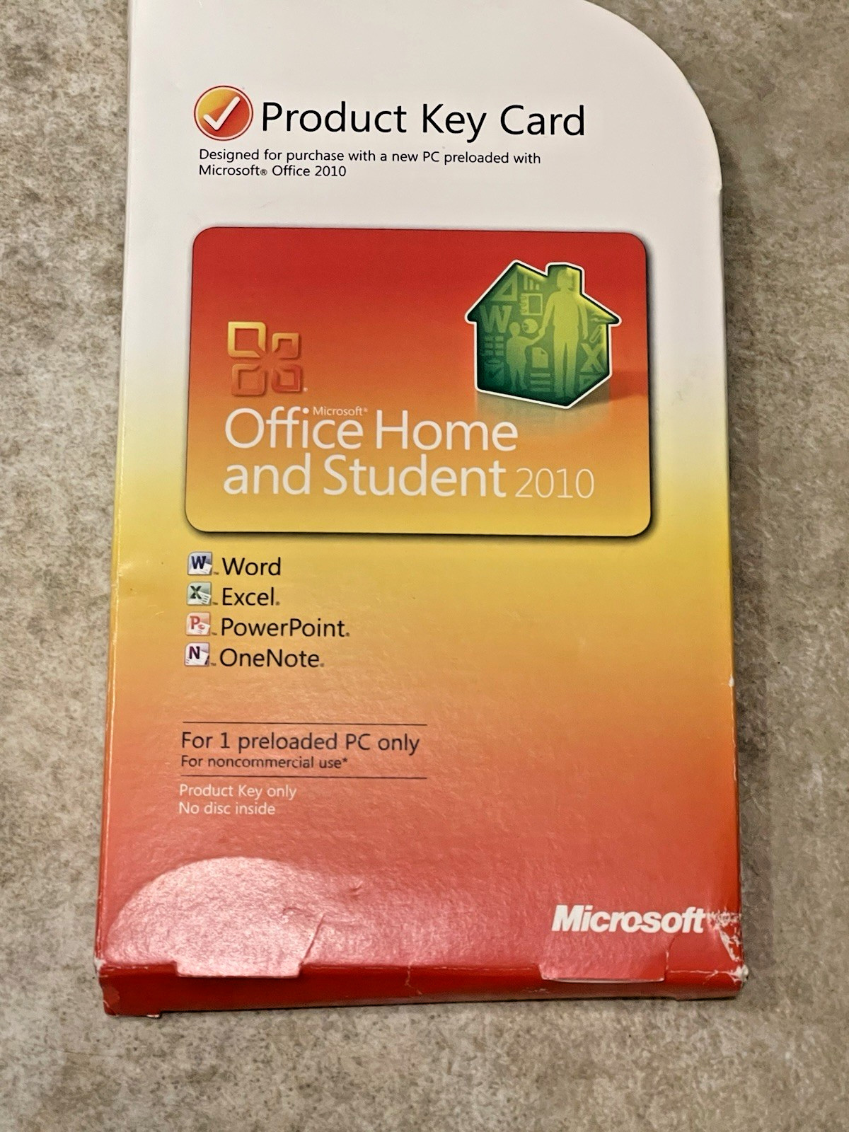 Microsoft Office Home and Student 2010 Product Key Only & Original Packaging