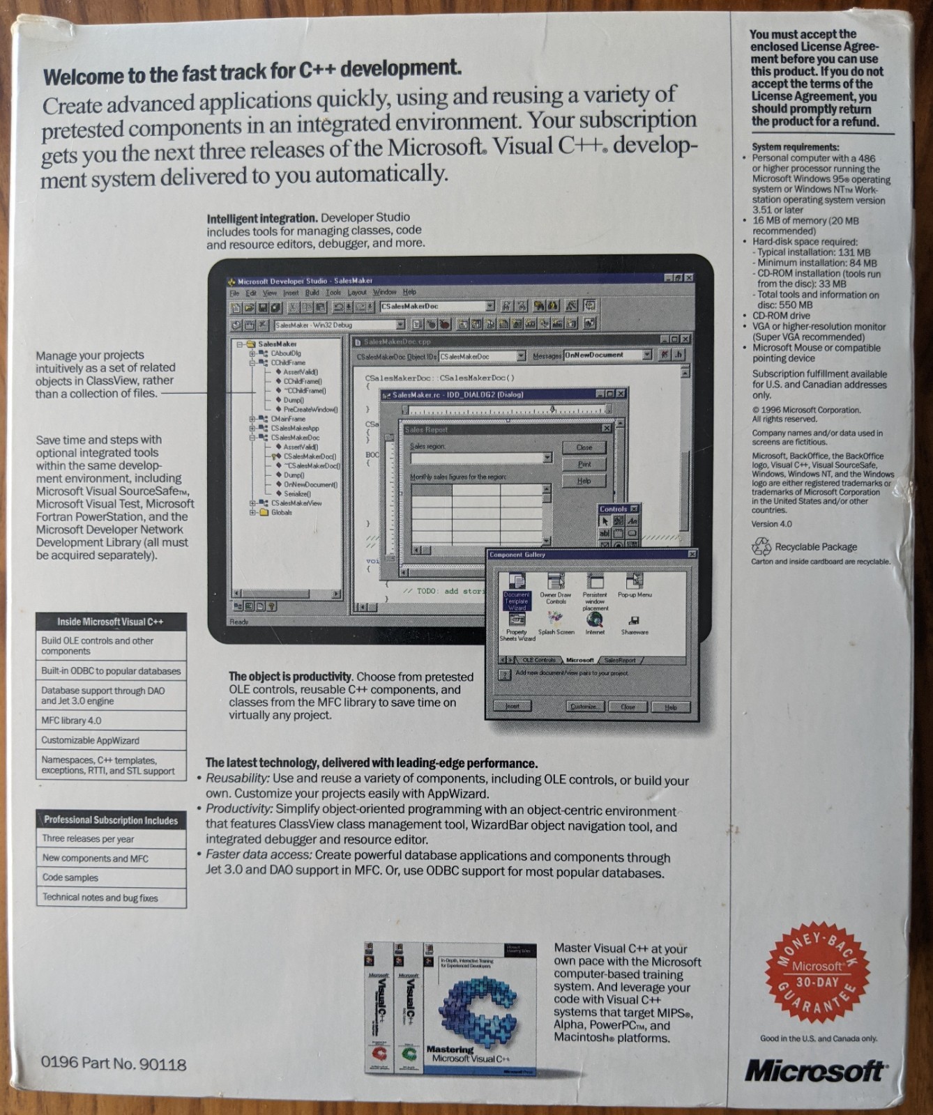 Microsoft Visual C++ 4.0 Professional Subscription – Sealed NOS