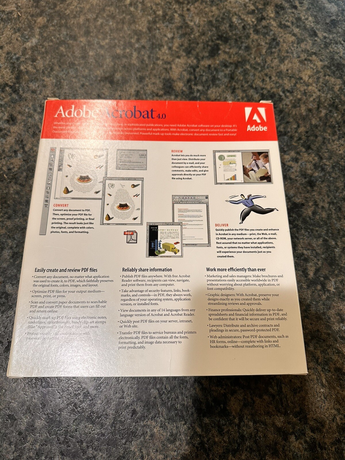 Adobe Acrobat 4.0 CD with Serial Number for PC. W/ Box And Manuals.