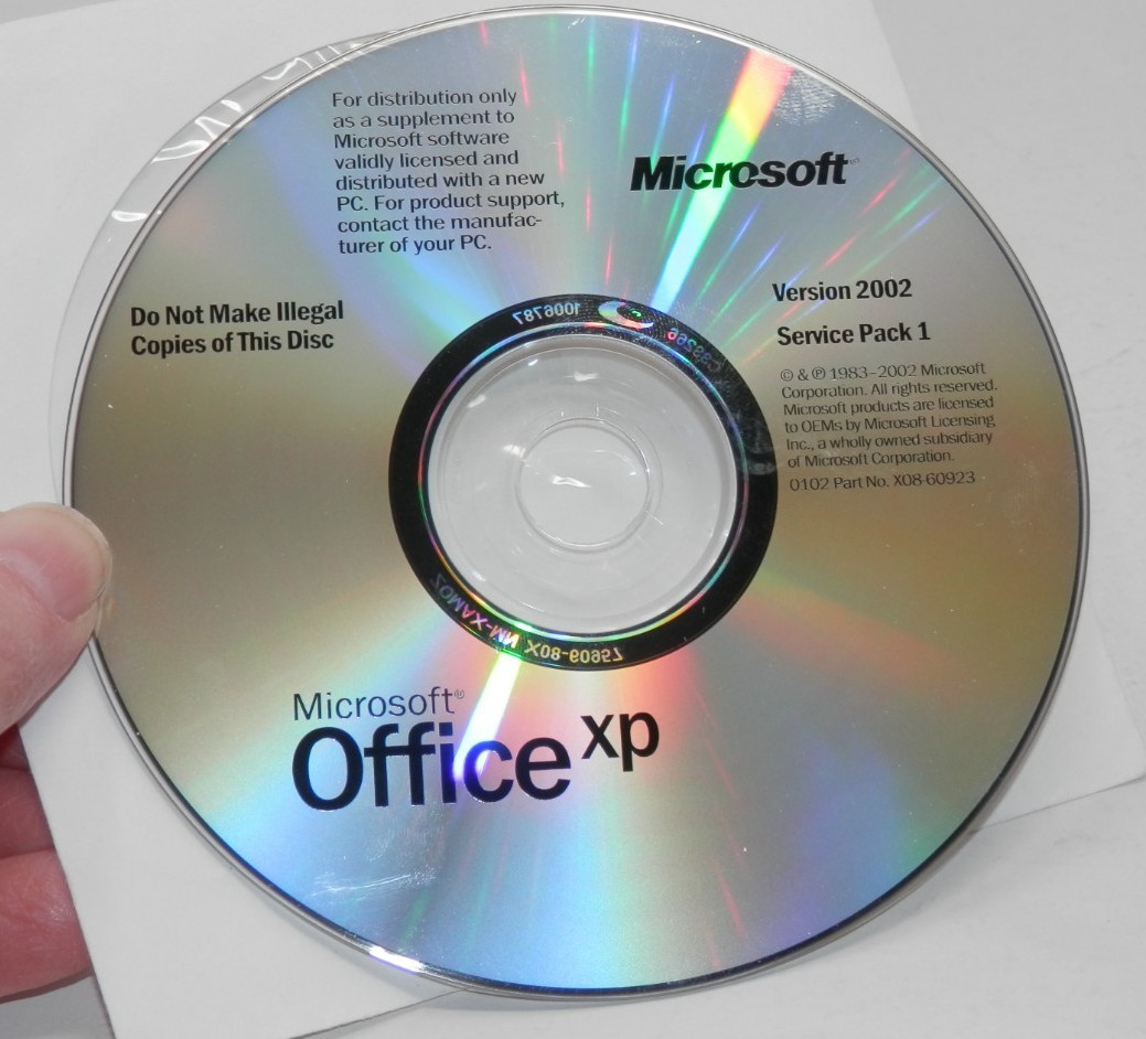 Microsoft Office XP Service Pack 1 Ver 2002 w/Product Key • Vintage Software