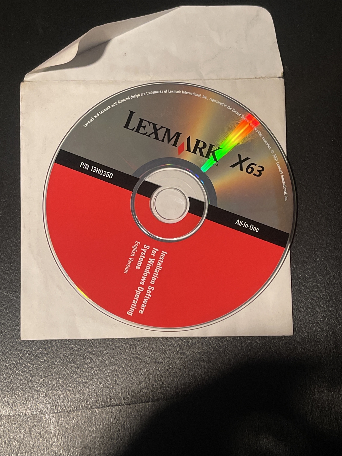 Lexmark X63 PC Software P/N 13H0350