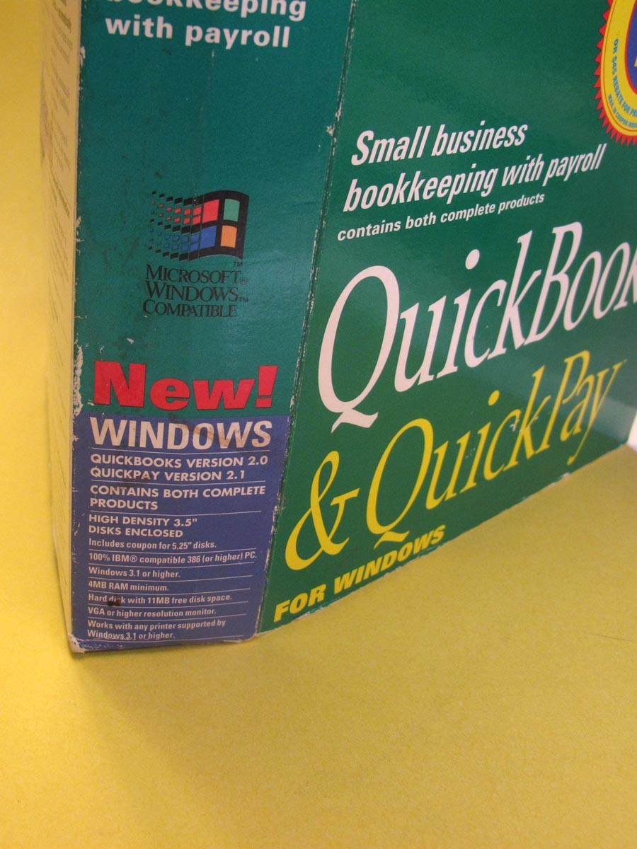 Quickbooks & Quickpay Version2.1 3 1/2 in disks Early QB Vintage