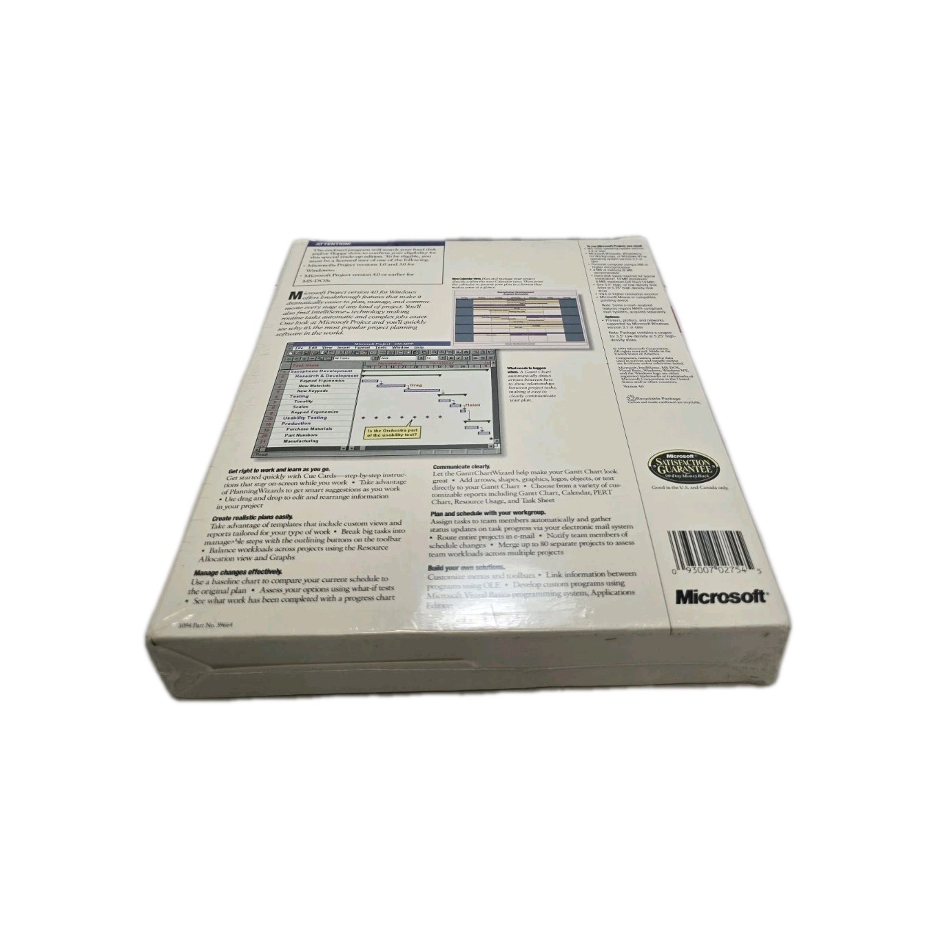 Microsoft Project Version 4.0 3.5″ Disks Software SEALED Brand New 1994 Vintage