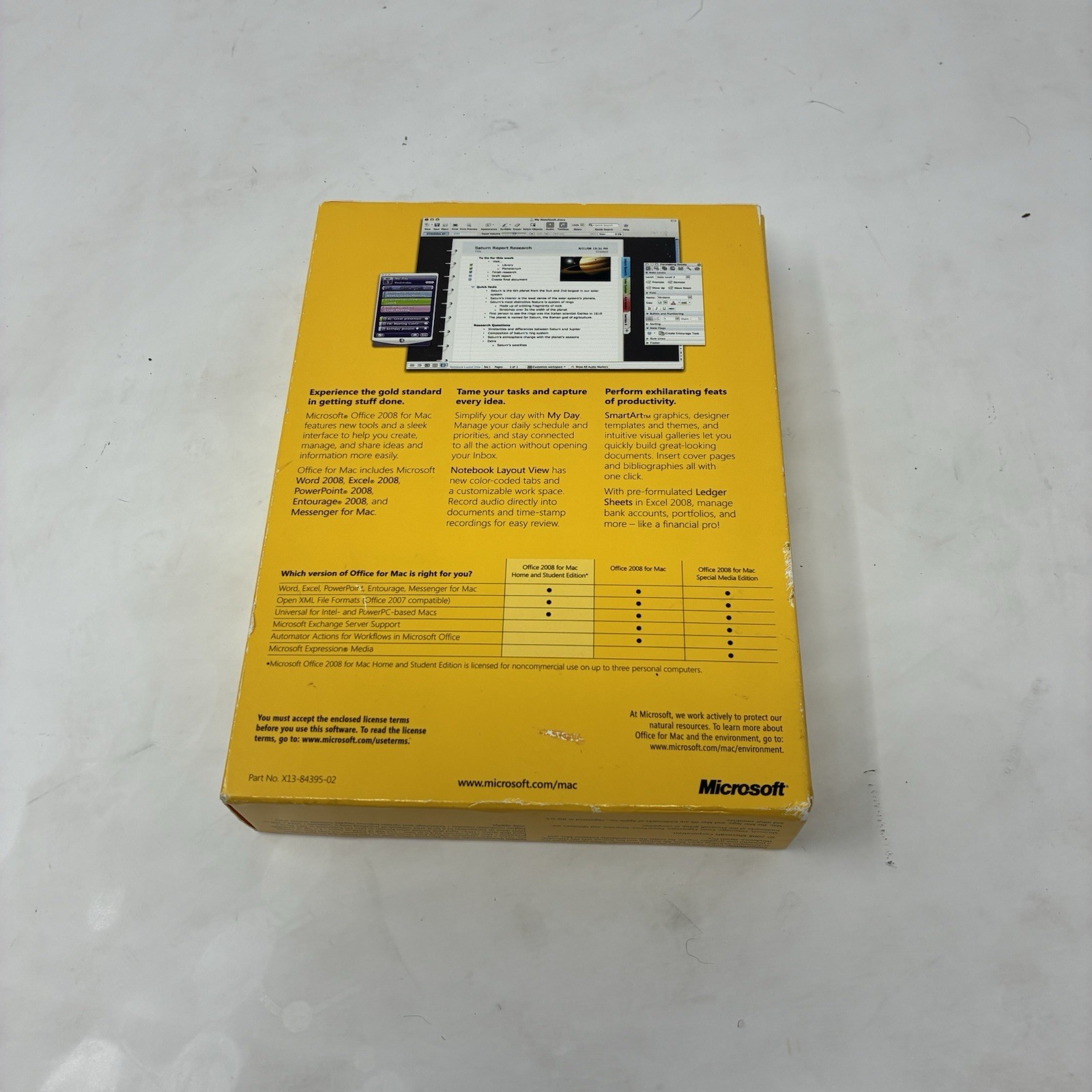 Microsoft Office Mac 2008 Home And Student Edition + 2004 Edition Retail 3 Keys