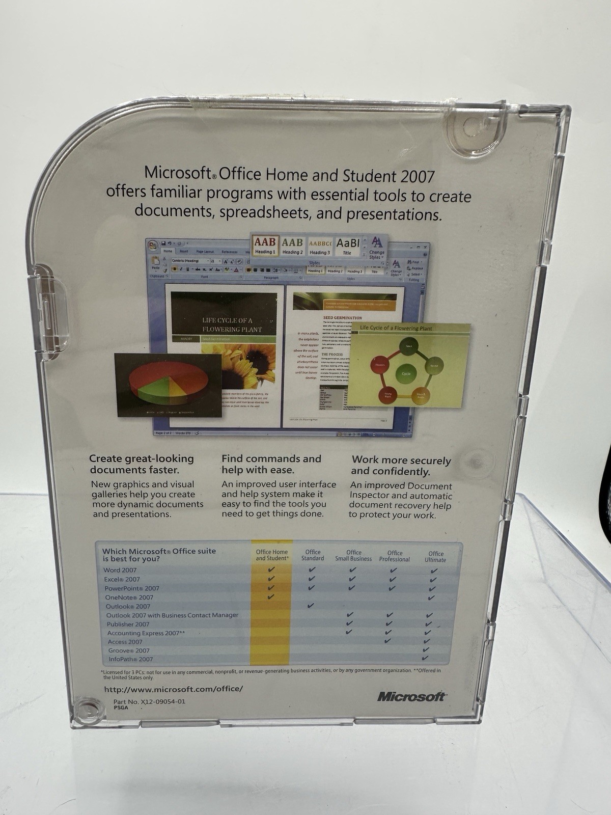 Microsoft Office Home Student 2007 w/ Case Product Key Open Box