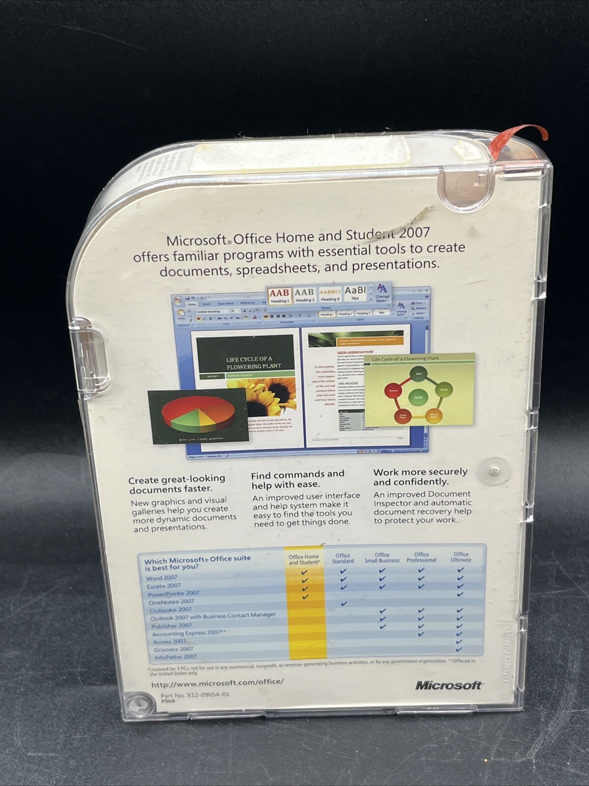Microsoft Office Home and Student 2007 Used 79G-00007 With Product Key + Inserts