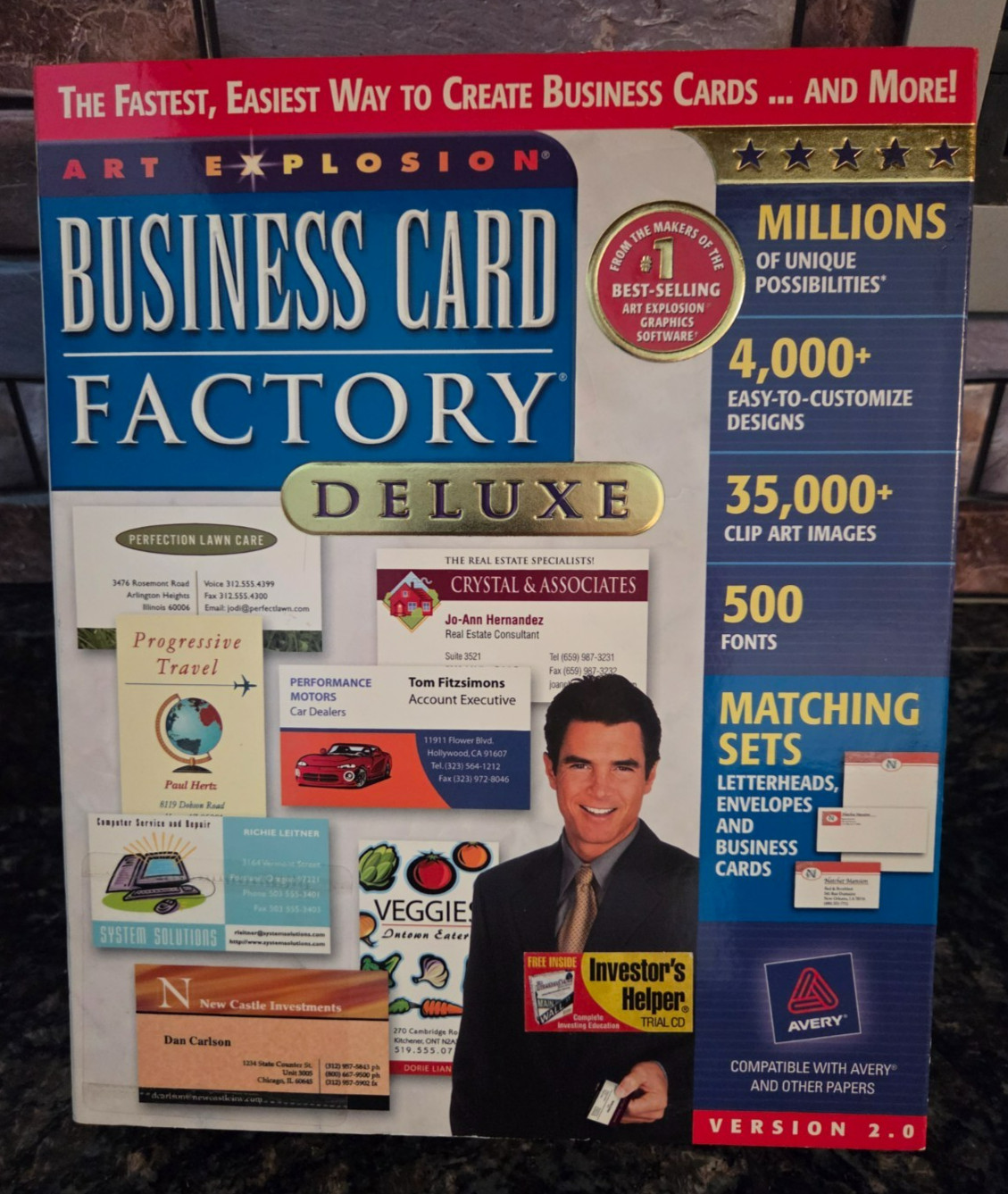 Nova Business Factory Deluxe Business Card Factory Software Version 2.0 New