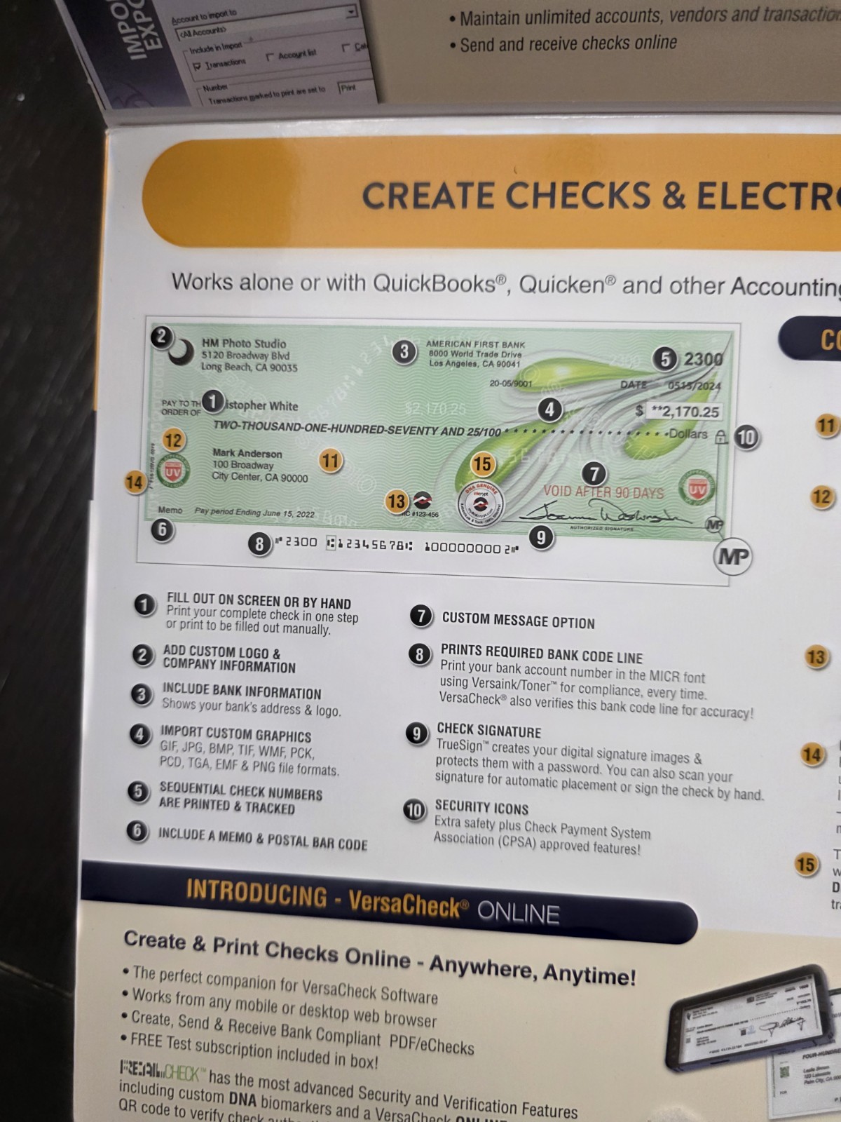 VersaCheck X1 Gold 2024 – Finance and Check Creation Software-Sealed