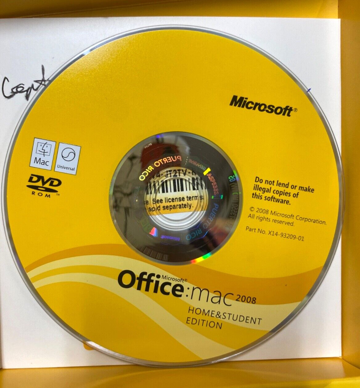 Microsoft Office 2008 Home & Student ED for Mac Part: X13-84395-02 (FC211-2Q854