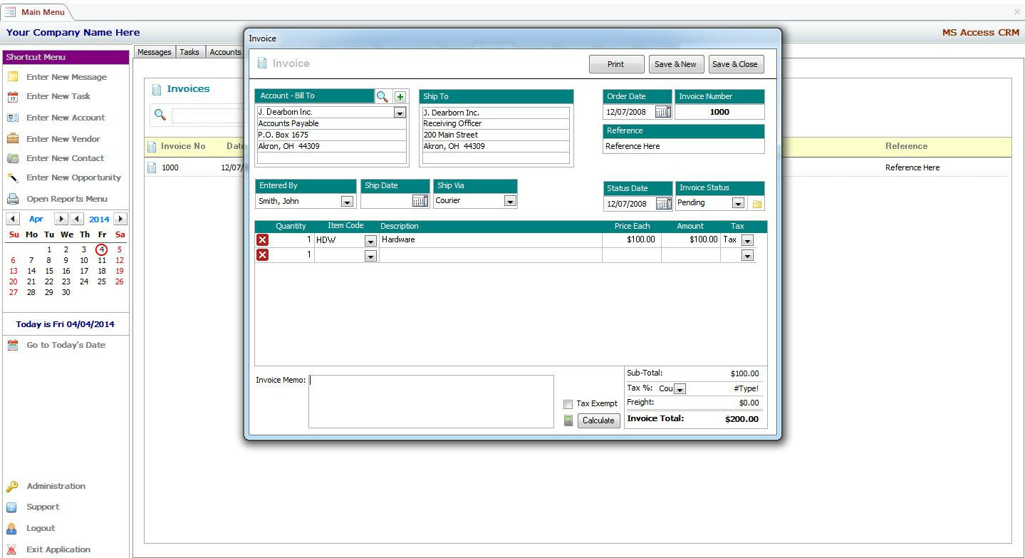 MS Access Based CRM Software – Use As-Is or Customizable