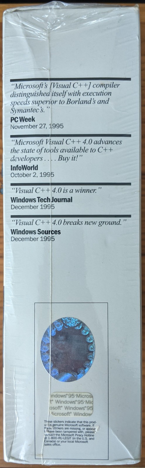 Microsoft Visual C++ 4.0 Professional Subscription – Sealed NOS