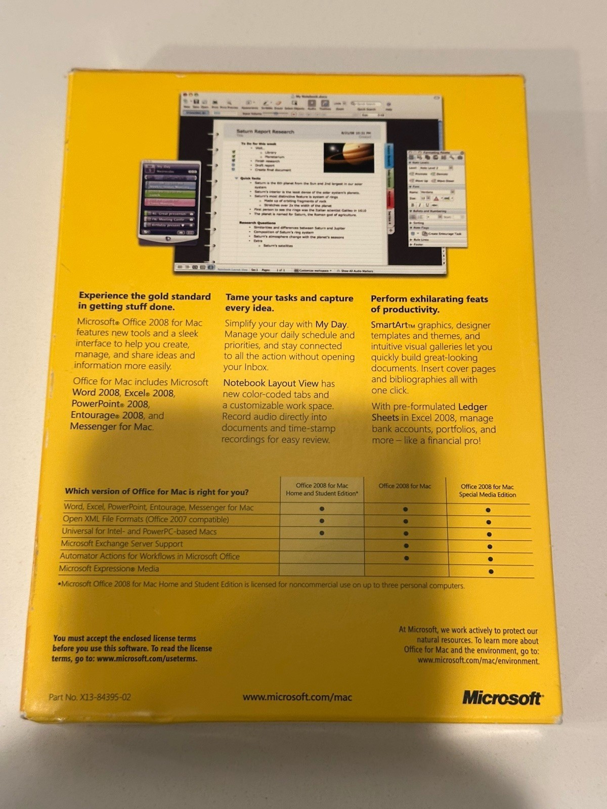 Microsoft Office 2008 Home & Student Edition 2008 for Mac W 3 product keys
