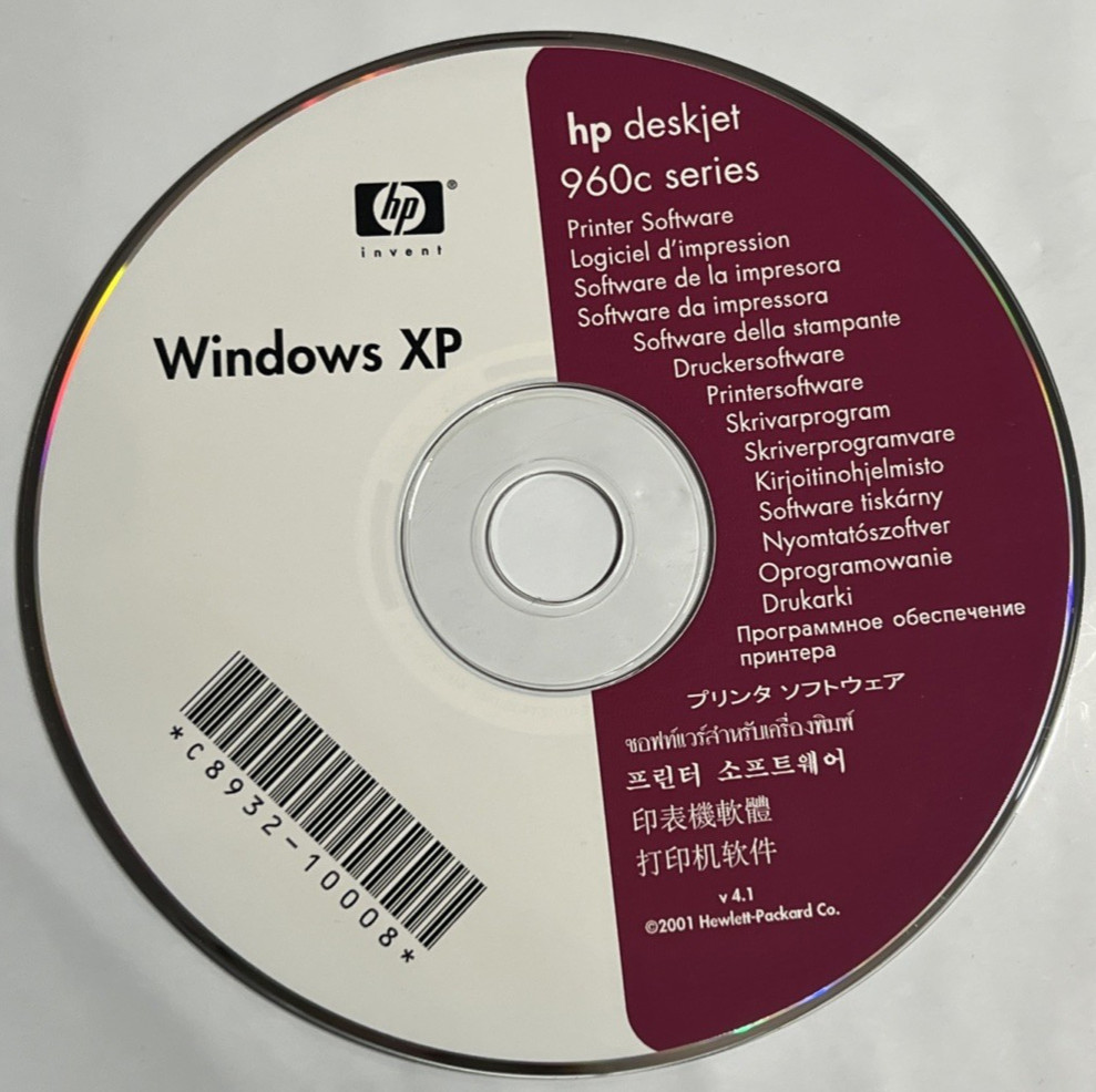 HP Deskjet 960c series Printer software Windows XP