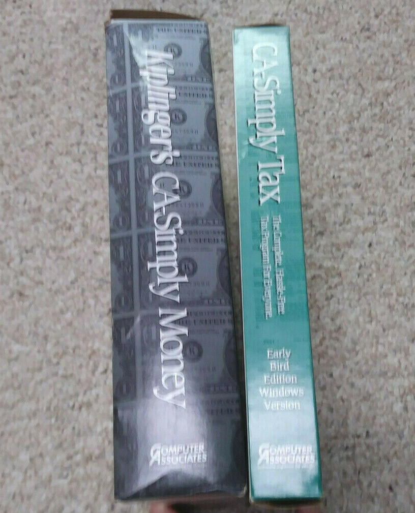 CA-Simply Money and CA-Simply Tax, Computer Associates, 1993 PC/DOS, accounting