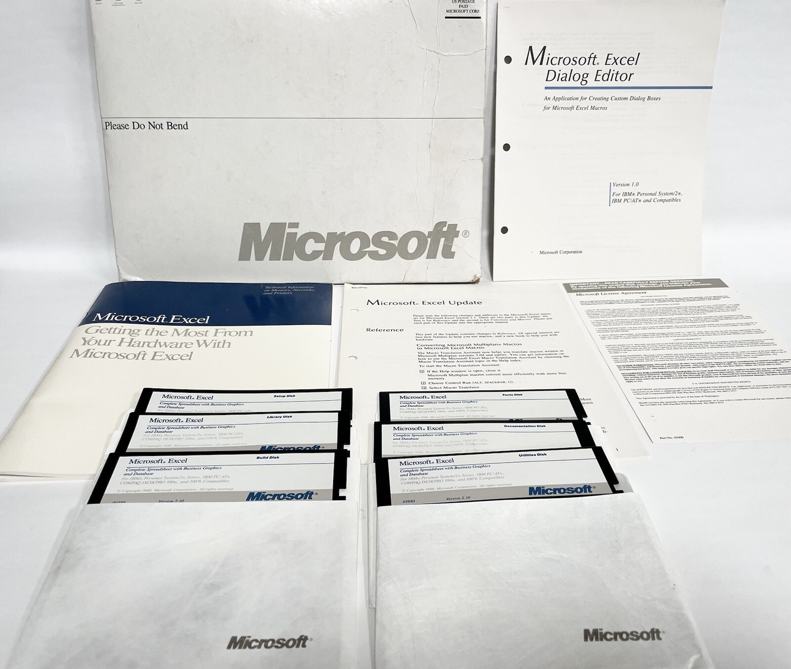 RARE Microsoft Excel Version 2.10 for IBM Personal System/2 + Inserts