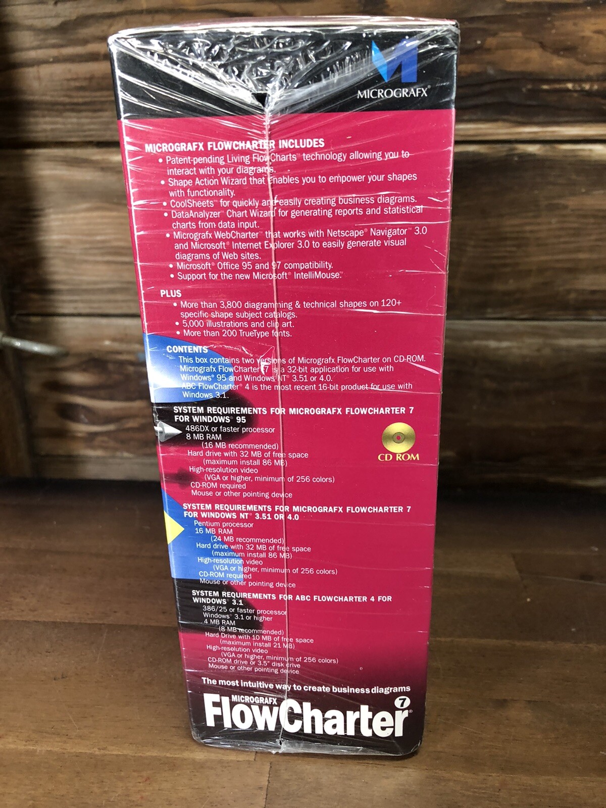 Vintage 1996 MicroGrafx FlowCharter Software New Sealed!