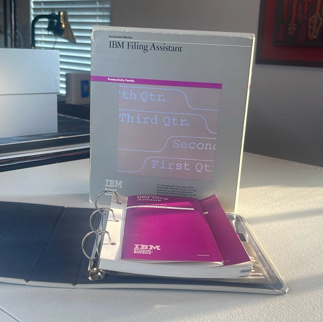 Vintage IBM Filing Assistant Software 1984 PC Productivity Box