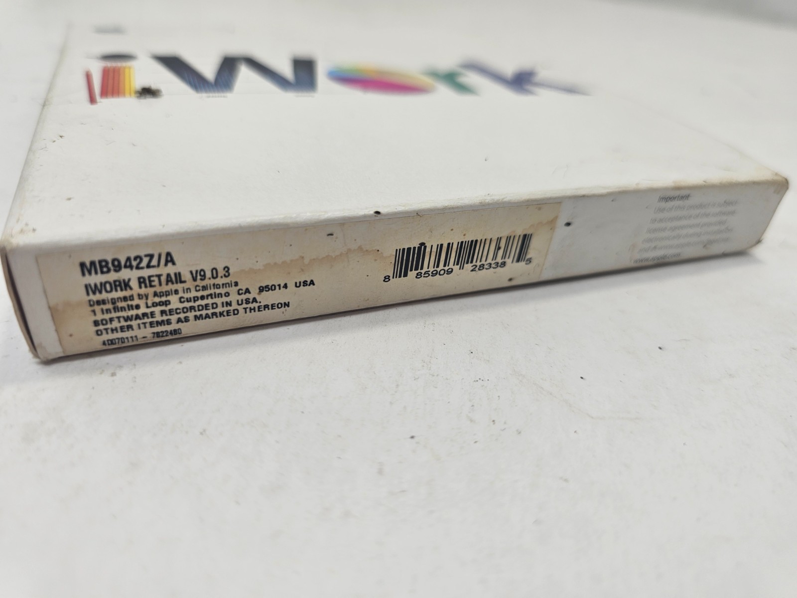Apple iWork 09 Retail Box Edition Mac Software MB942Z/A Pages Numbers Keynote