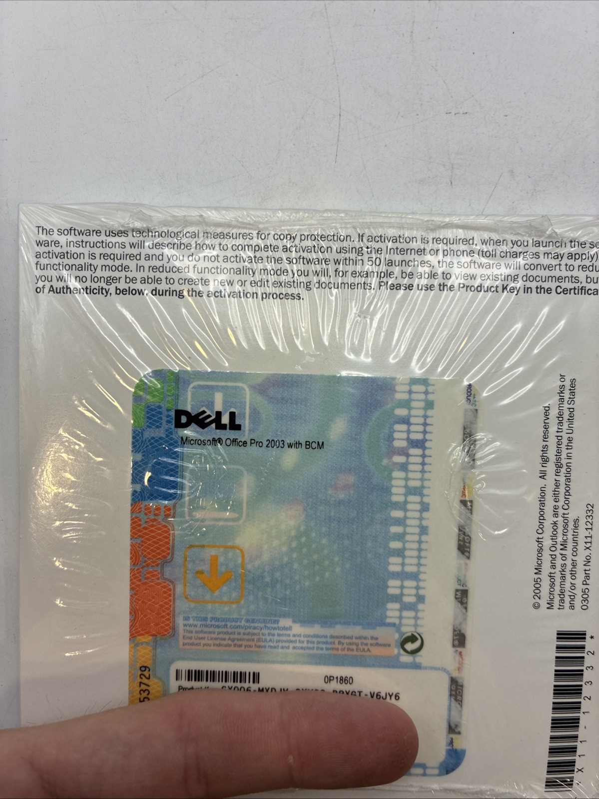 Sealed Microsoft Office Pro 2003 OEM Dell COA Key Included