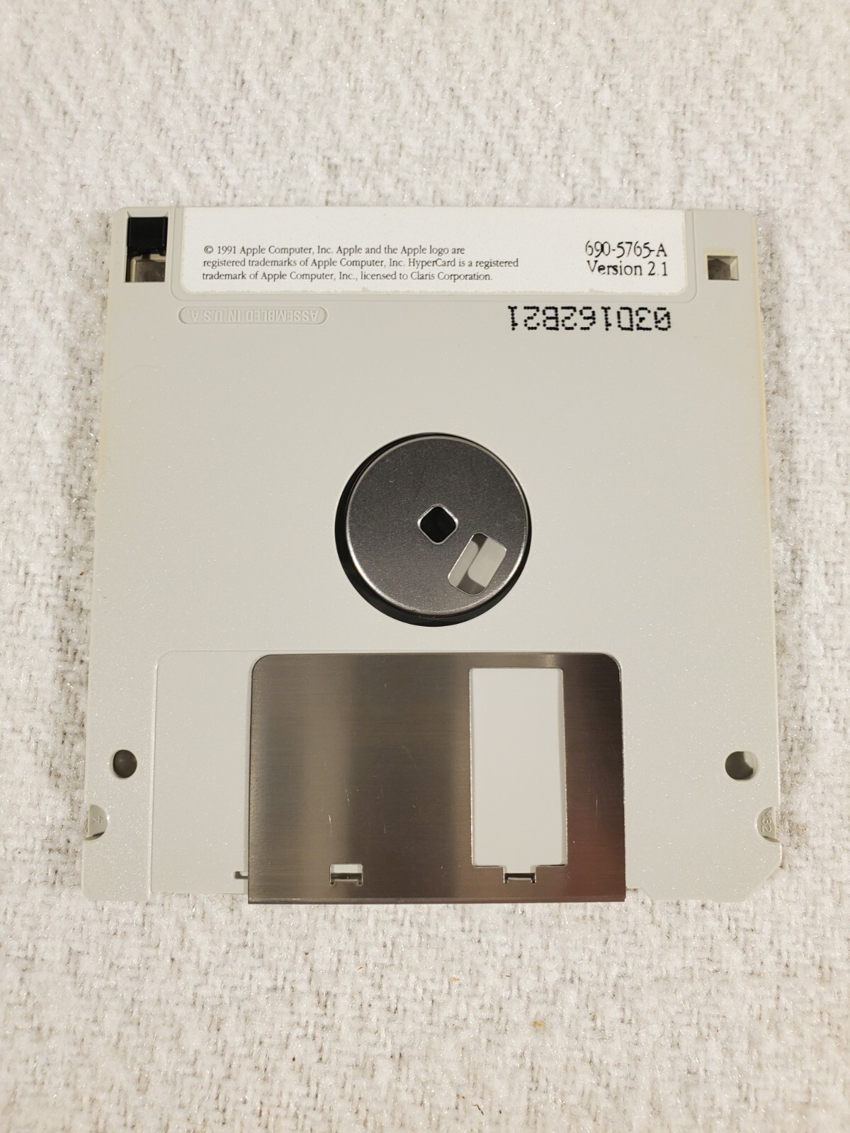 1991 Apple Macintosh HyperCard Program 690-5765-A Version 2.1 3.5″ Floppy Disk