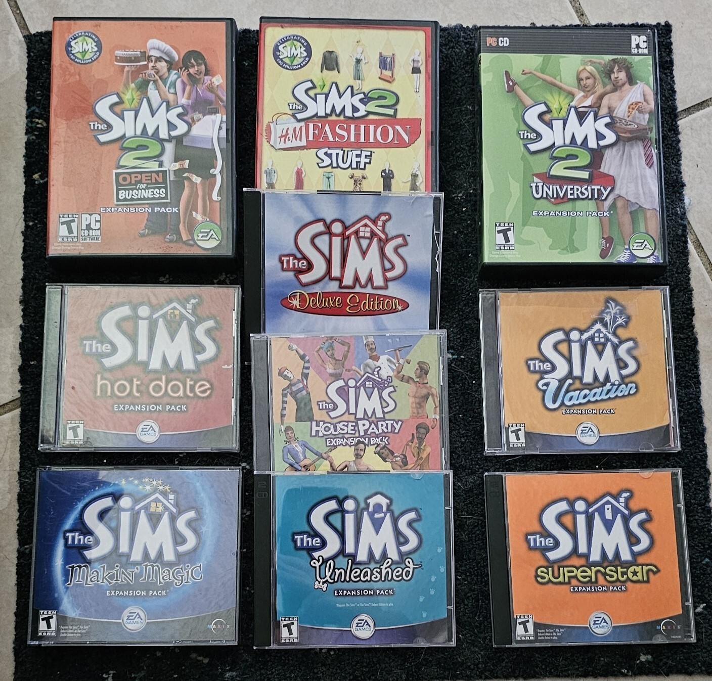 THE SIMS 1 & 2 Expansion Pack Lot CD-ROM Discs checked VG & Better Condition
