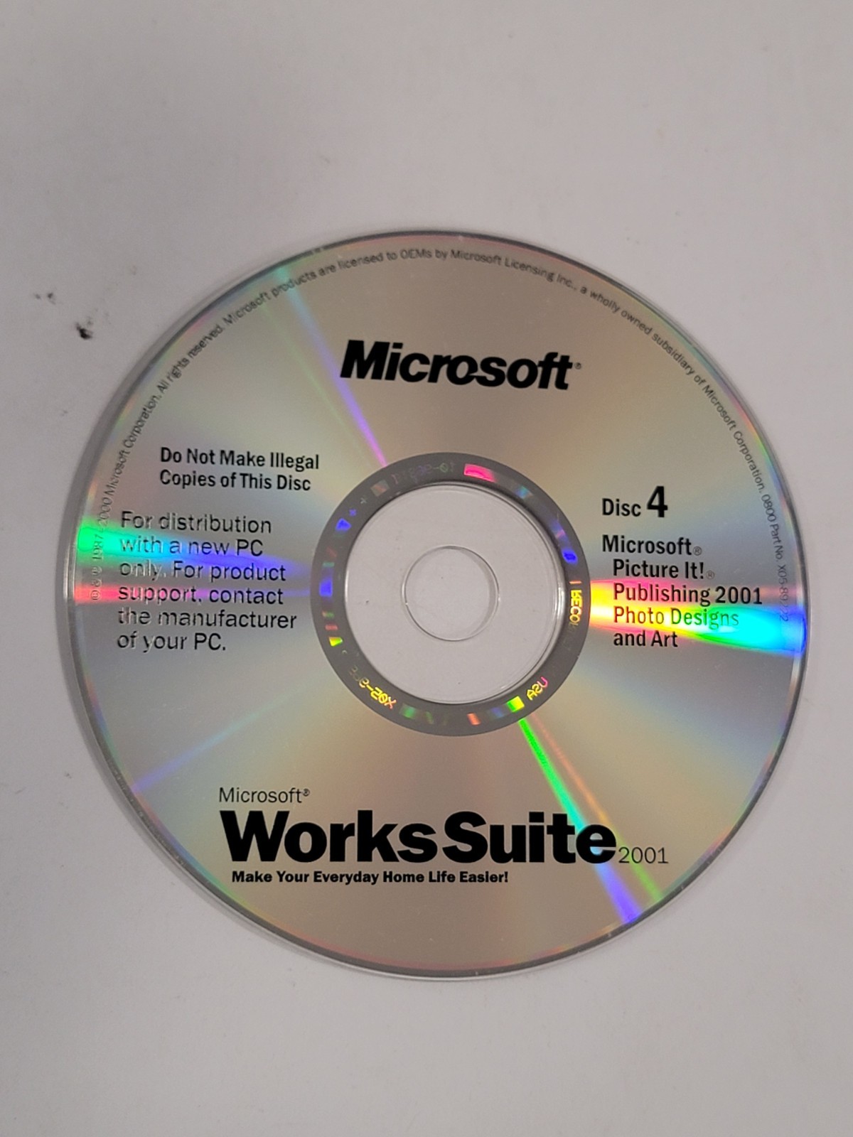 Microsoft Works Suite 2001 PC CD-ROM – DISC 4 ONLY