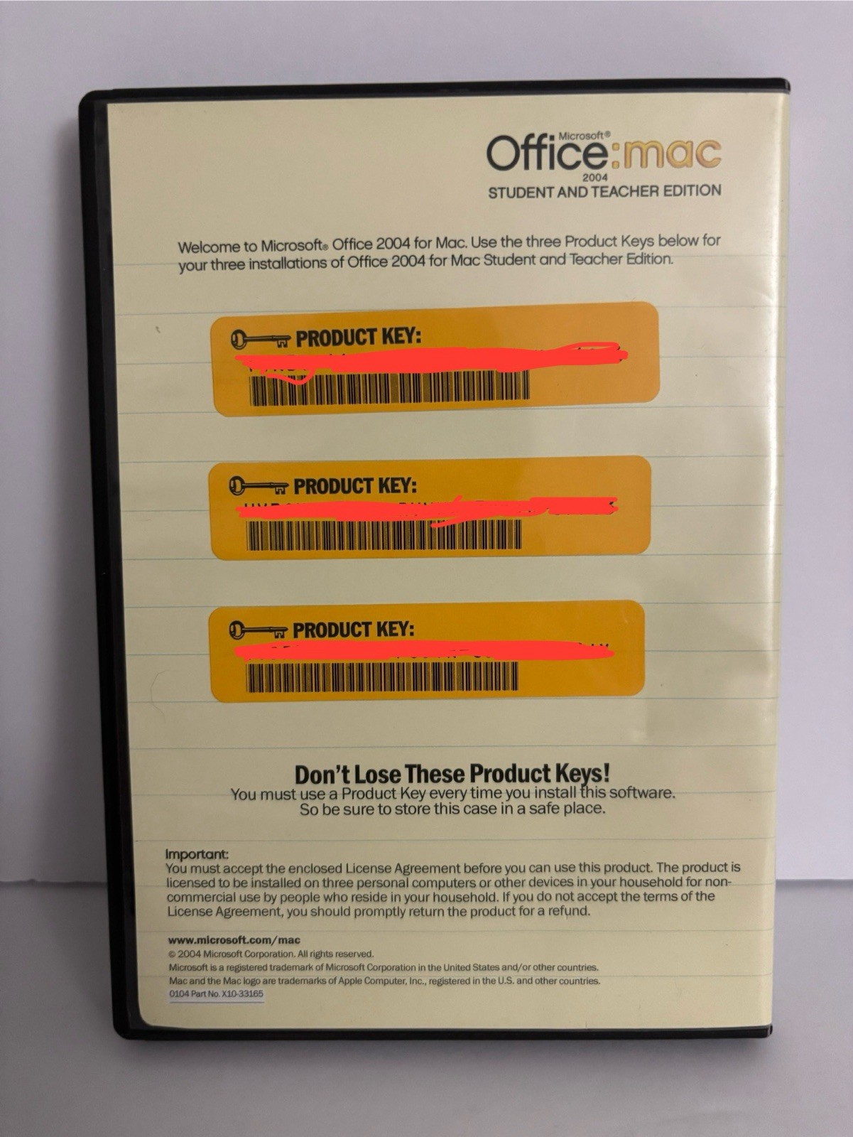 Microsoft Office 2004 for Mac – Student and Teacher Edition w/ 3 Product Keys