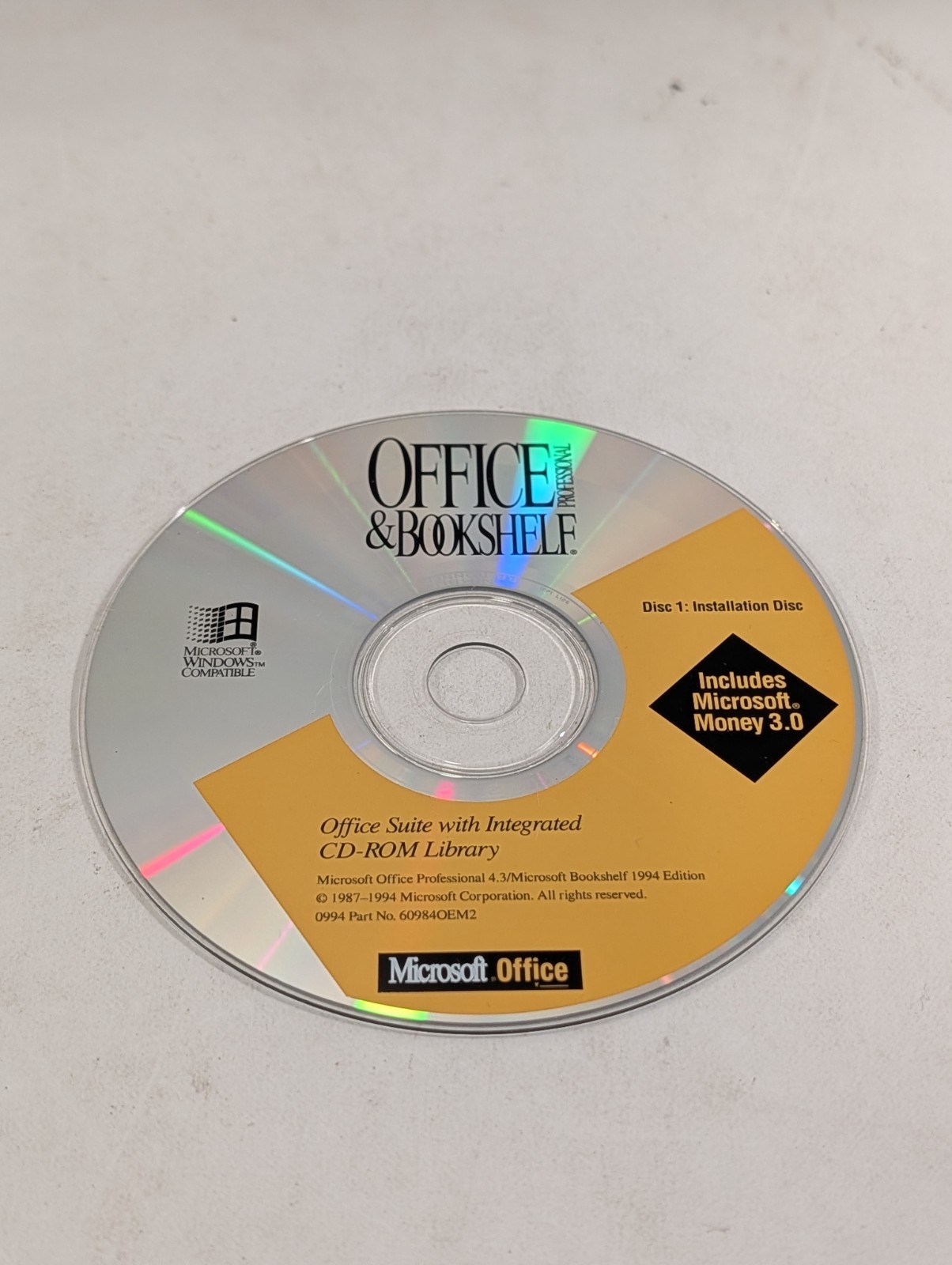 Vintage Microsoft Office Professional & Bookshelf Software CDs | 1994 Discs Only