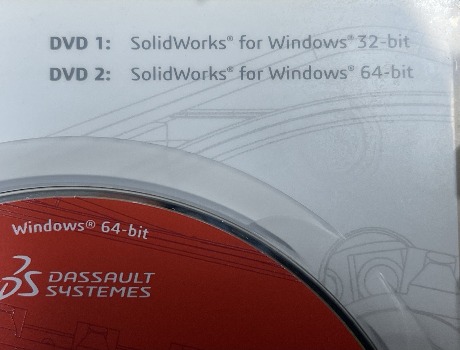 SolidWorks 2014 DVD 2 Discs 64-bit Microsoft NO Serial# Included