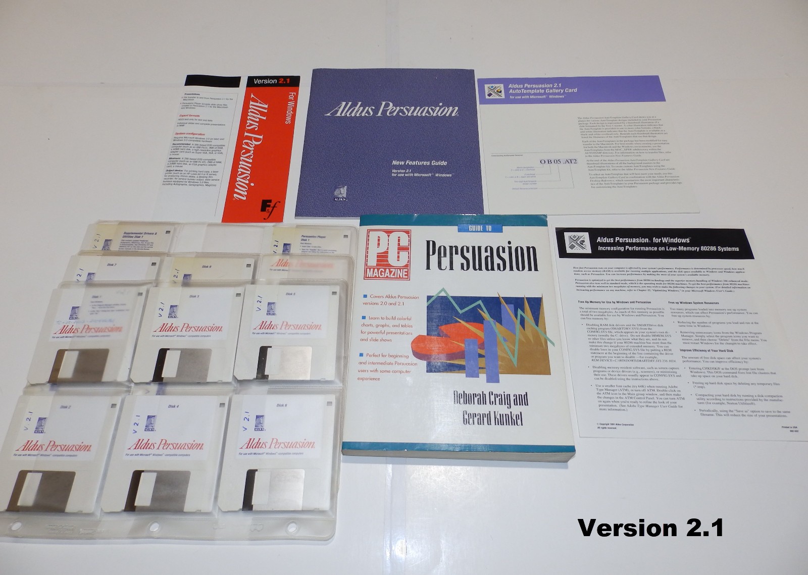 Vintage Software – Aldus Persuasion for Windows, versions 2.0, 2.1, and 3.0