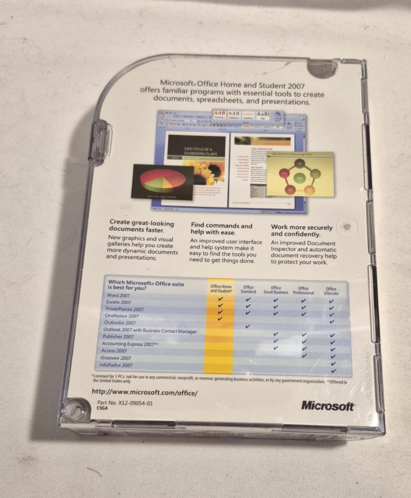 Microsoft Office 2007 Home and Student Excel Word PowerPoint OneNote