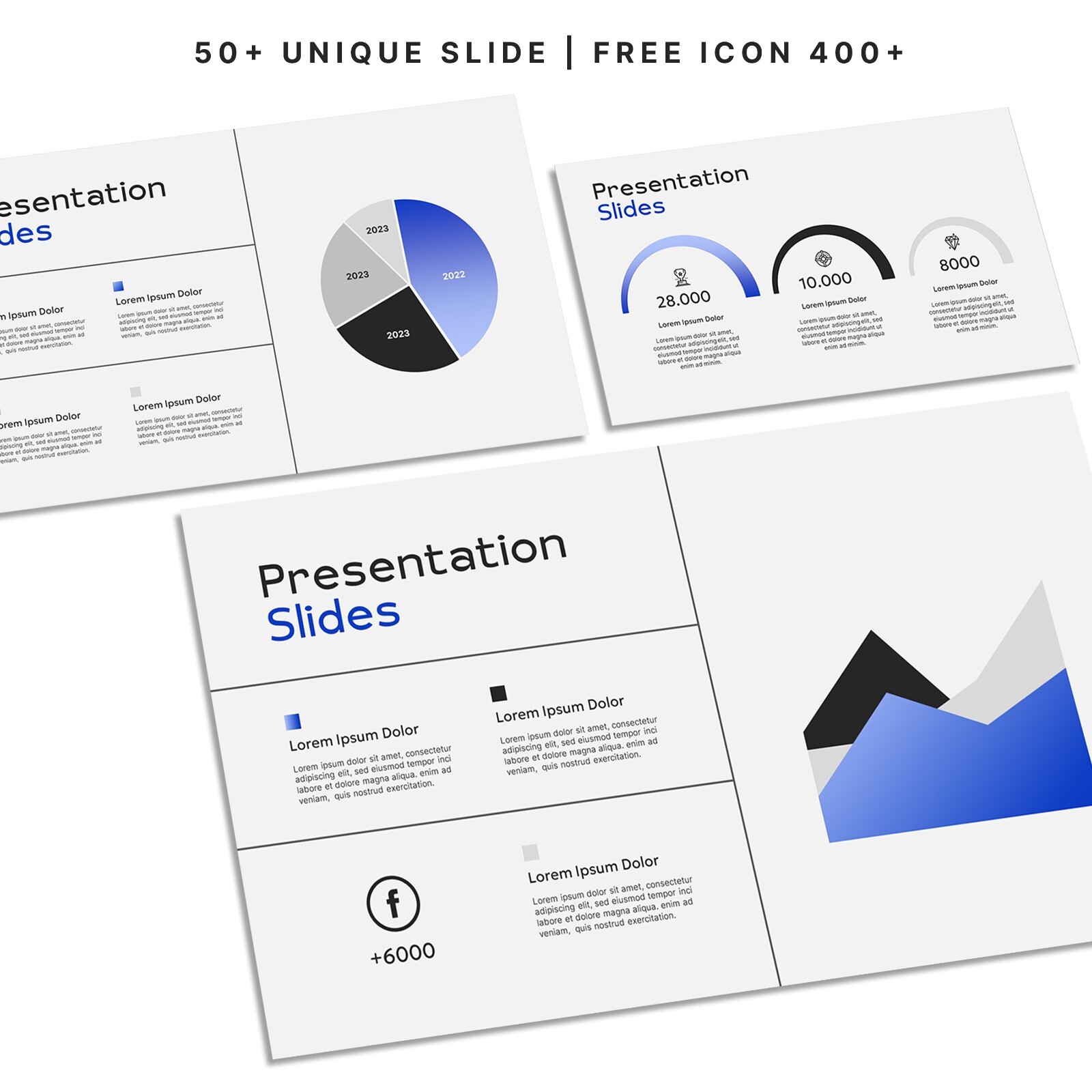 Modern PowerPoint Template – Minimalist White, Blue & Black for Business