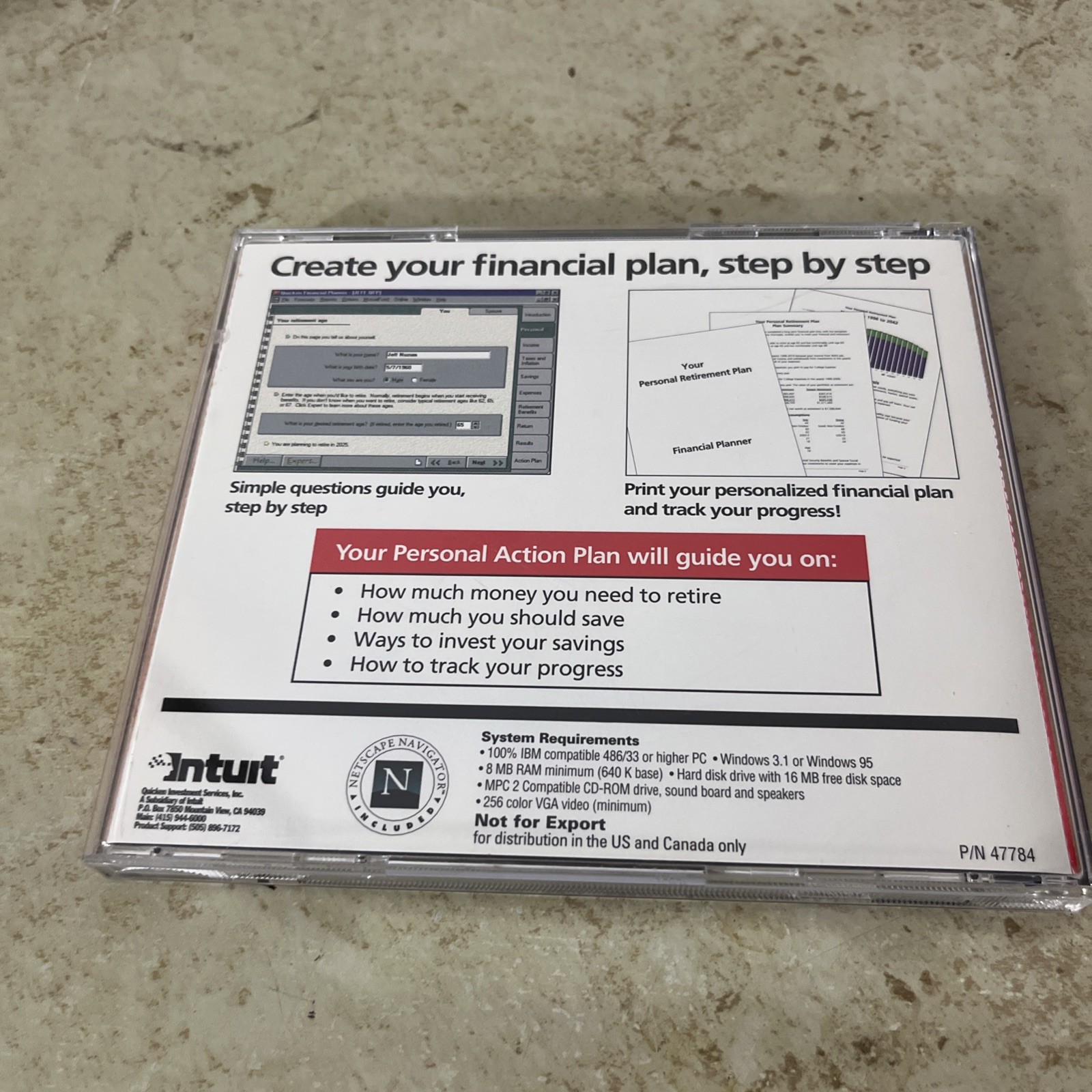 Quicken Financial Planner Win 95, Win 3.1 QuickPlan Edition ML307