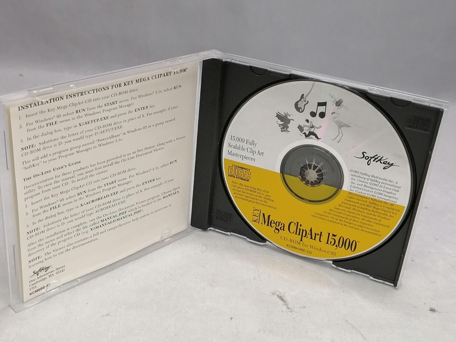 Vintage 1995 SoftKey Mega ClipArt 15000 CD-ROM