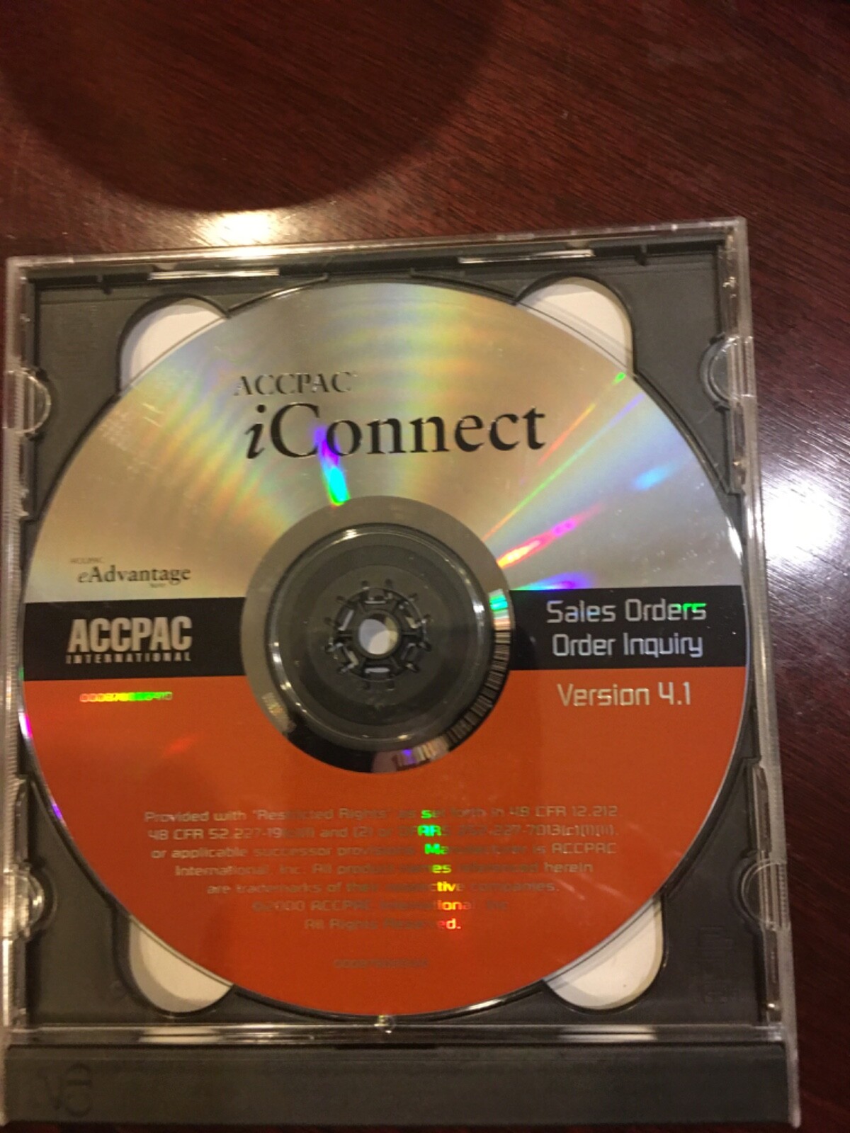 Brand New. Unused CD. ACCPAC iConnect Sales Orders Inquiry V4.1