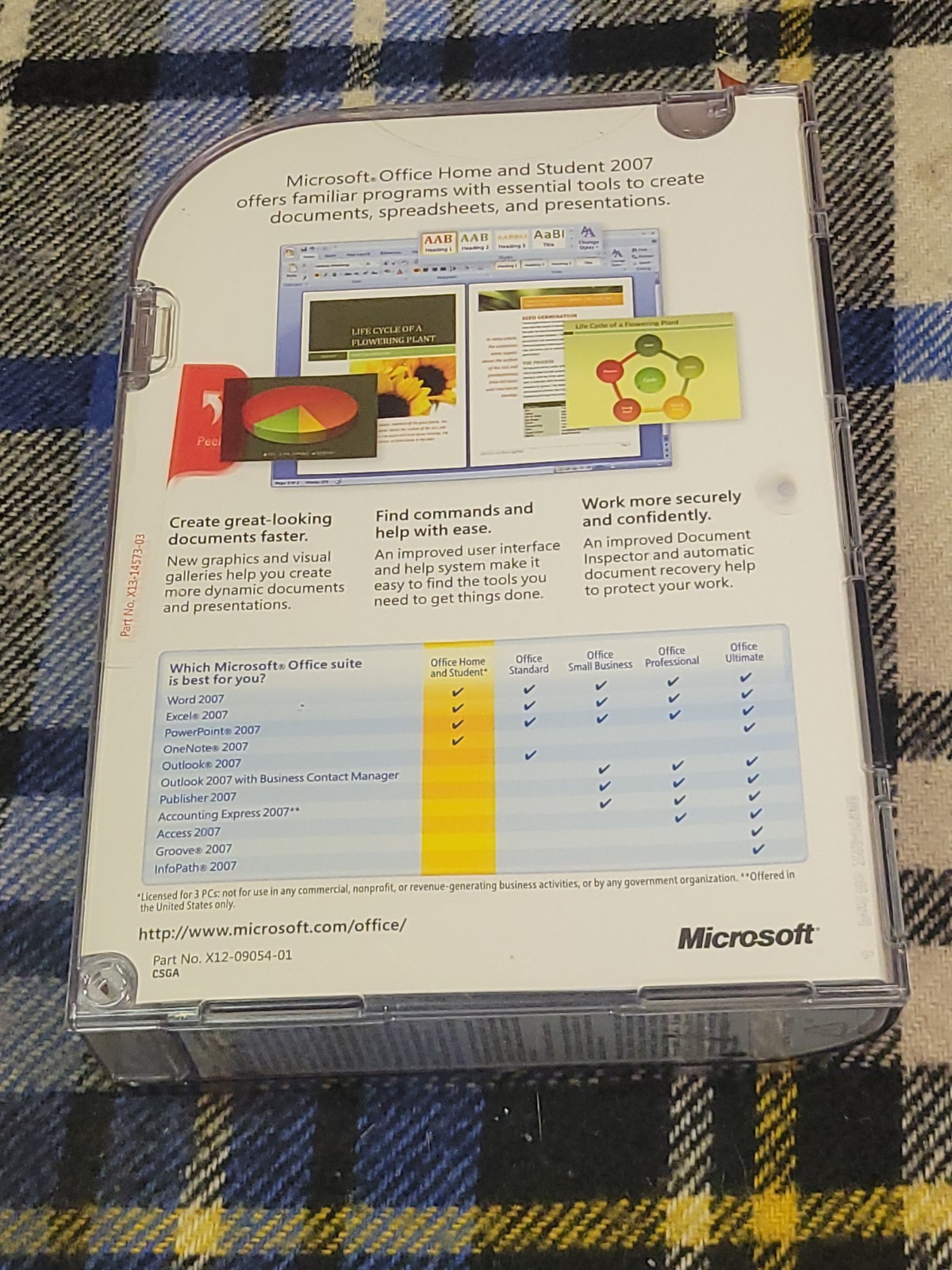 Microsoft Office Home & Student 2007 Full Version for 3 PCs New Sealed