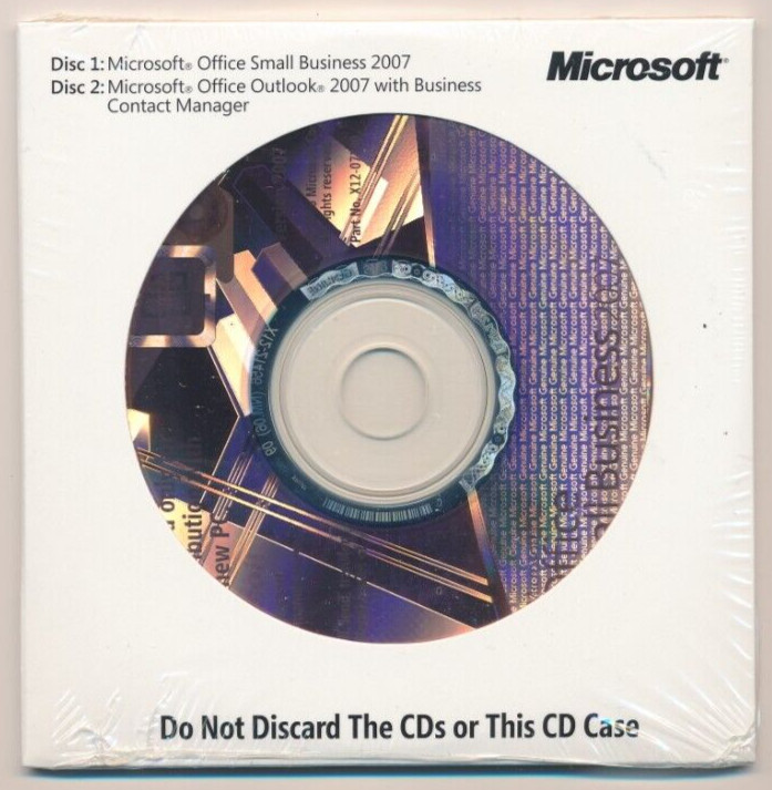 Microsoft Office Professional and Outlook 2007 CD-ROM — NIP!